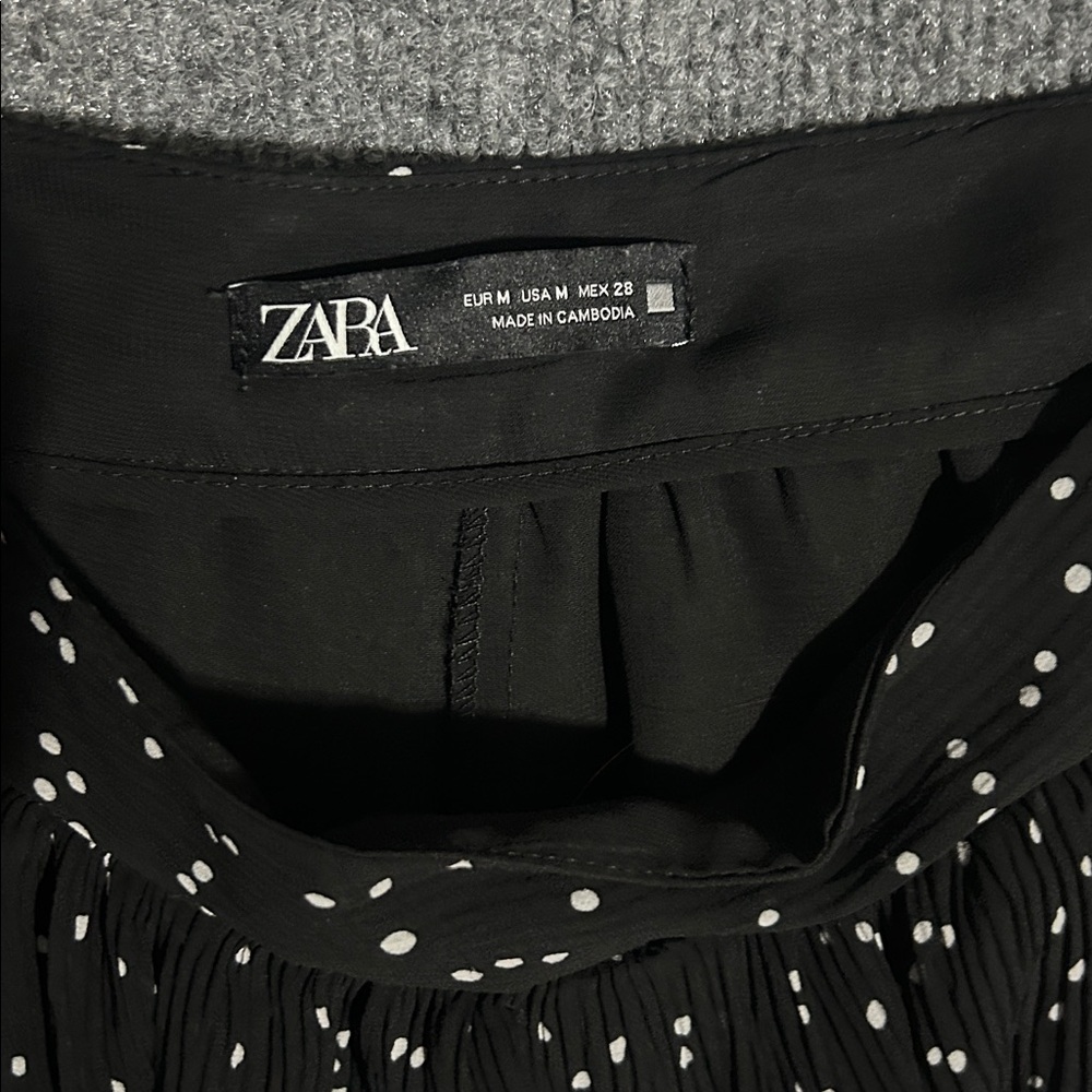 Zara Black Skirt with White Dots - Picture 2 of 2